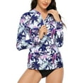 thumbnail image 1 of Alove UPF 50+ Sun Protection Rash Guard Long Sleeve Swimsuit Quick Dry Zipper Swim Shirts, 1 of 5