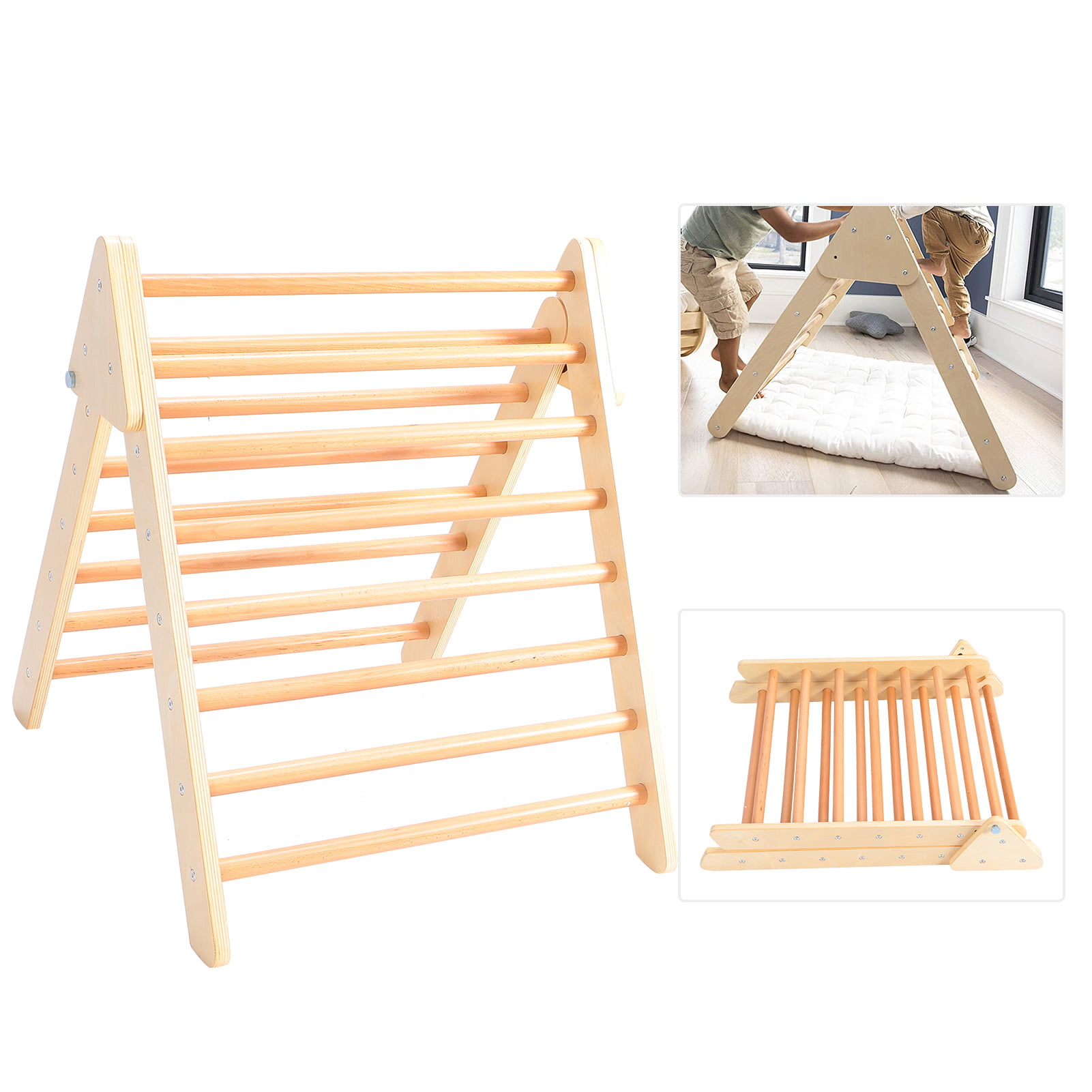 70x70x60CM Foldable Climbing Triangle Climbing Ladder for Infants Young Toddlers 
