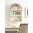 thumbnail image 2 of Kate and Laurel Arcott Modern Arched Wall Shelf, 18 x 6 x 26, White and Light Natural, Transitional Arch Wall Shelves for Over-the-Toilet Storage or Entryway Storage Shelf, 2 of 8