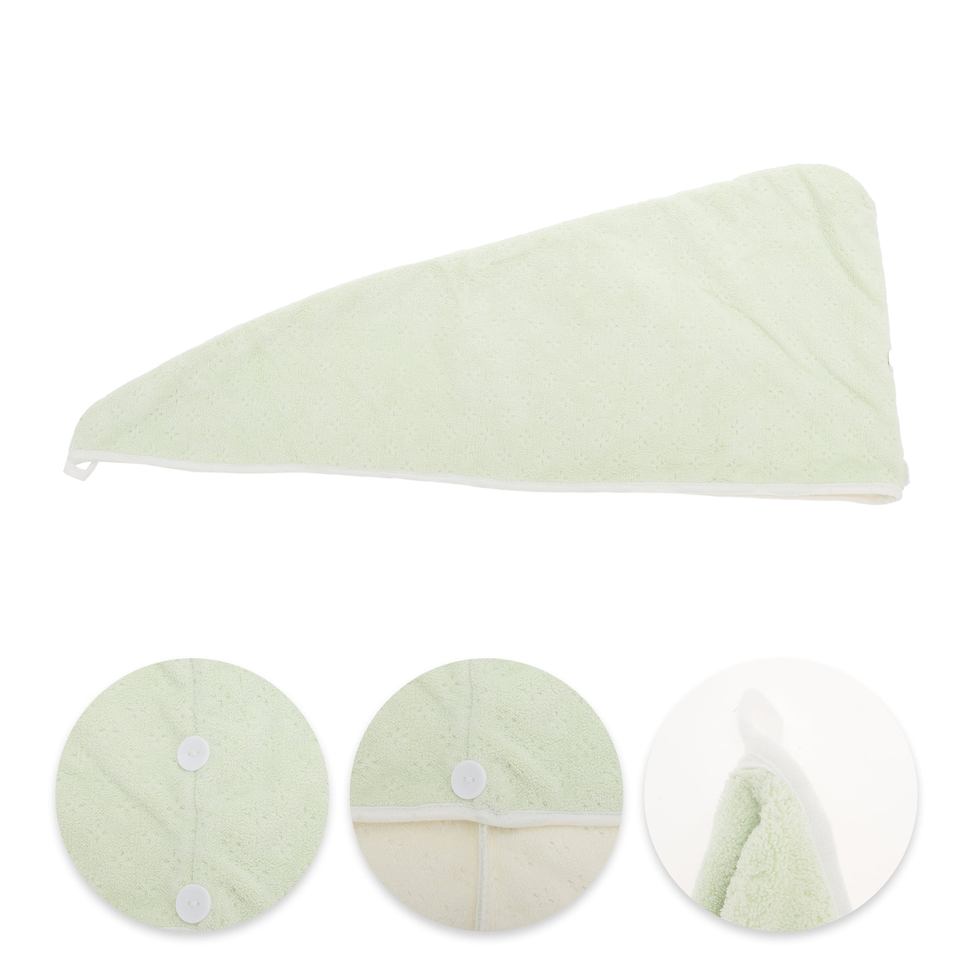 Unique Bargains 1pc Water-absorbent Two Colors Hair Towel 9.45"x 25.59" Green, White