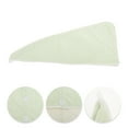 thumbnail image 3 of Unique Bargains 1 Pc Water-absorbent Two Colors Hair Towel for Bathroom Green White Coral Fleece, 3 of 5