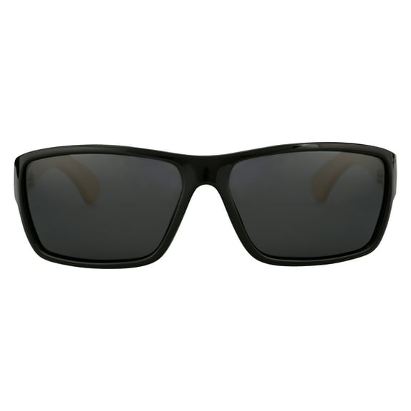 Root Canal Street Black PC Gray Lens Bamboo Temples Unisex Sunglasses