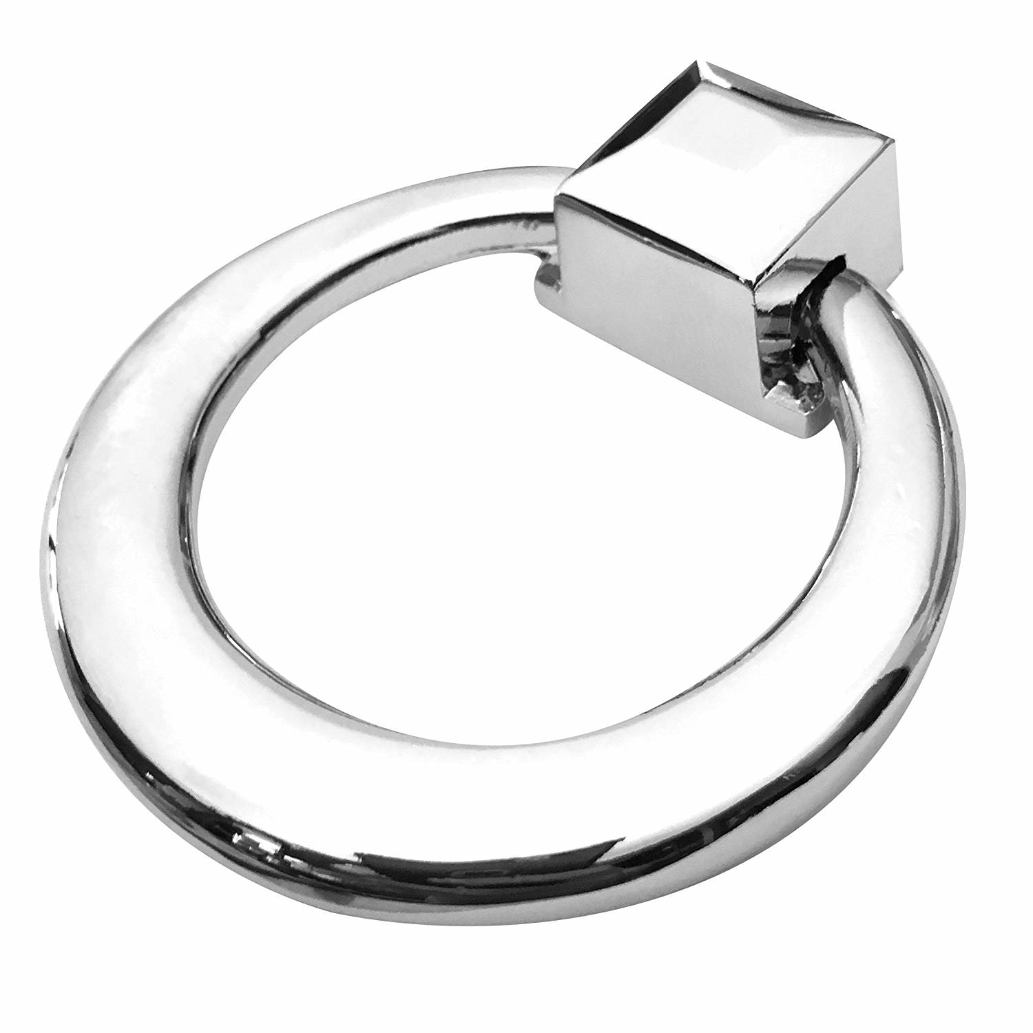 Southern Hills Chrome Ring Pulls, Pack of 5 Drawer Pulls, Cabinet Door Pulls, Cabinet Drawer Pulls, Polished Chrome Ring Pulls Perfect for Kitchen and Bath Cabinets and Furniture. SHKM3282-CHR-5 - image 1 of 5