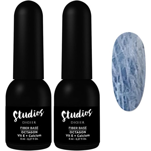 shiyou-Didier Lab - Base en Fibre Premium Gel Coat Vernis à Ongles Octogonal - Ensemble de Vernis à Ongles Clair - Renforceur de Vernis à Ongles avec Vitamines - Gel à Ongles Longue Durée - Vernis à Ongles Shellac - Vernis à Ongles UV LED