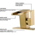 thumbnail image 3 of LED Bathroom Sink Faucet, Brushed Gold Waterfall Single Hole Handle Vanity Faucets for Sinks 1 Hole with Metal Pop Up Drain and 2 Water Supply Lines, Side Handle, 3 of 14