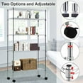 thumbnail image 3 of Dkeli 5 Tier Wire Shelving Unit for Garage Metal Shelf with Wheel Storage Shelf Pantry Rack for Kitchen,Office, Chrome, 3 of 7