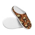 thumbnail image 3 of Daiia Skulls And Hearts Print Women’s Fuzzy Slippers Memory Foam Lightweight House Shoes Cozy Loafer Flannel House Shoes-42/43, 3 of 7