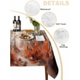 thumbnail image 2 of Red Orange Table Cloth, Modern Oil Painting Art Forest Waterproof Tablecloth for Square Tables, Reusable Washable Fabric Table Cover for Restaurant Kitchen Dining Tables 54"x54", 2 of 6