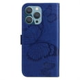 thumbnail image 3 of TECH CIRCLE Embossed Butterfly Case for 2022 iPhone 14 Pro Max (6.7") - Protective Foldable Stand Flip Case (Blue), 3 of 7