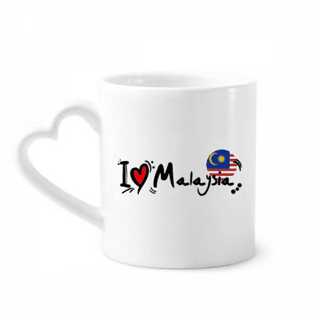 

I Love Malaysia Word Flag Love Heart Illustration Mug Coffee Cerac Drinkware Glass Heart Cup