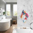 thumbnail image 2 of Yayeee 2 Pack Hand Towels for Bathroom 100% Cotton 16" x 28" Soft Absorbent Kitchen Towel, Colorful Triangles, 2 of 7
