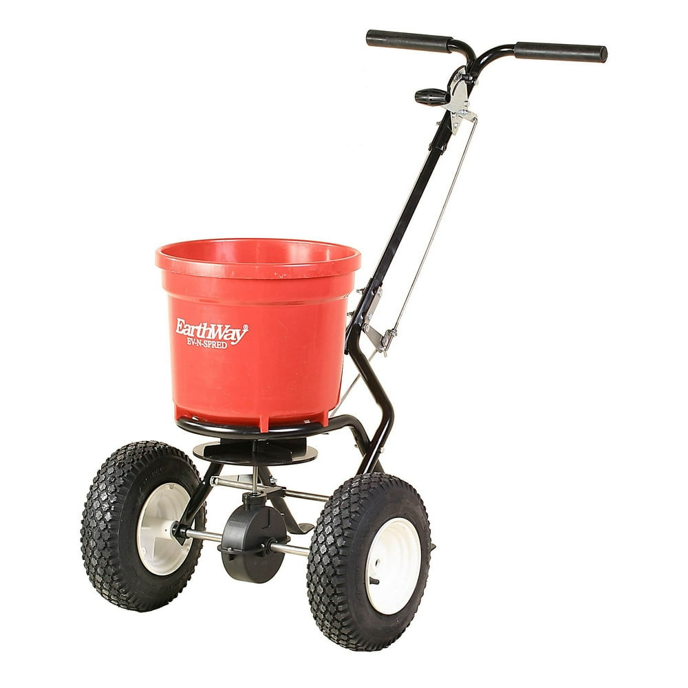 Earthway Even Spread 2150 Commercial 50 Lb Broadcast Salt Spreader. Red