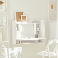 thumbnail image 1 of SoBuy FWT18-W,Home Office Workstation Computer Desk with Storage Shelves,Wall-Mounted Table Desk,White, 1 of 9