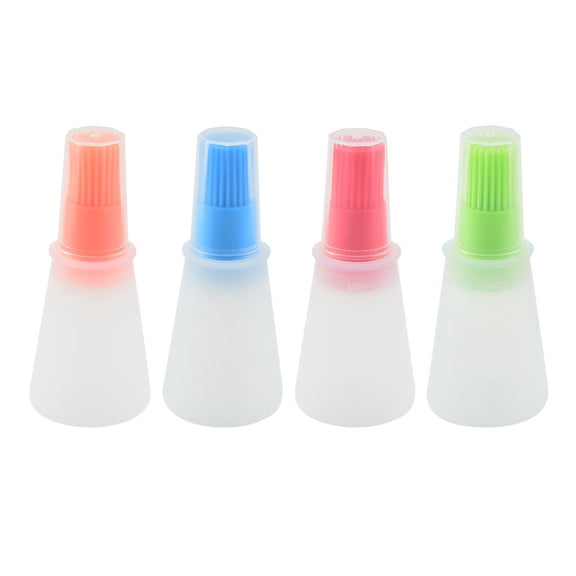 4Pcs Silicone Oil Brush Set in Vibrant Colors for Baking and Outdoor Grilling
