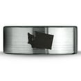 thumbnail image 2 of Tungsten Washington The Evergreen State Band Ring 8mm Men Women Comfort Fit Brushed Gray Flat Cut Black Polished, 2 of 4