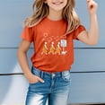 thumbnail image 2 of Gzbliryd Graphic T-Shirt Short Sleeve Summer Blouse Summer T Shirts for Boys Girls Cute Summer Tops Girl Summer Clothes (Orange,3-4 Years), 2 of 5