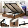 thumbnail image 5 of AENKYO Lift-up Storage Bed Queen Size Bed Frame with LED Lights, Platform Bed Frame with Charging Station, Rustic Brown, 5 of 8