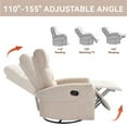 thumbnail image 4 of GVN Reclining Sofa Chair with Rocker and Swivel, Home Reclining Seating for Living Room, Bedroom, Beige, 4 of 7