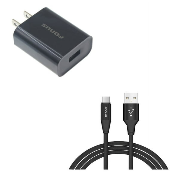USB 18W Quick Home Charger w Charger Cord Type-C 10ft USB Cable Y7X for LG Stylo 4 Plus, Google Nexus 5X, G8 ThinQ, G Pad X II 10.1, 5 - Microsoft Surface Go (10") - Motorola One Zoom, Moto Z4