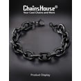 thumbnail image 7 of ChainsHouse Men's Bracelets 12mm Black Chain Bracelet for Men Stainless Steel Jewelry Birthday Christmas Valentines Fayher's Day Gift for Him Boyfriend Husband Son, 7.5/8.3 Inch, 7 of 7