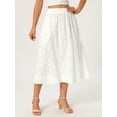 thumbnail image 3 of DARING DIVA Women's Eyelet Boho Skirt Elastic A-Line Midi Skirts Small White, 3 of 6