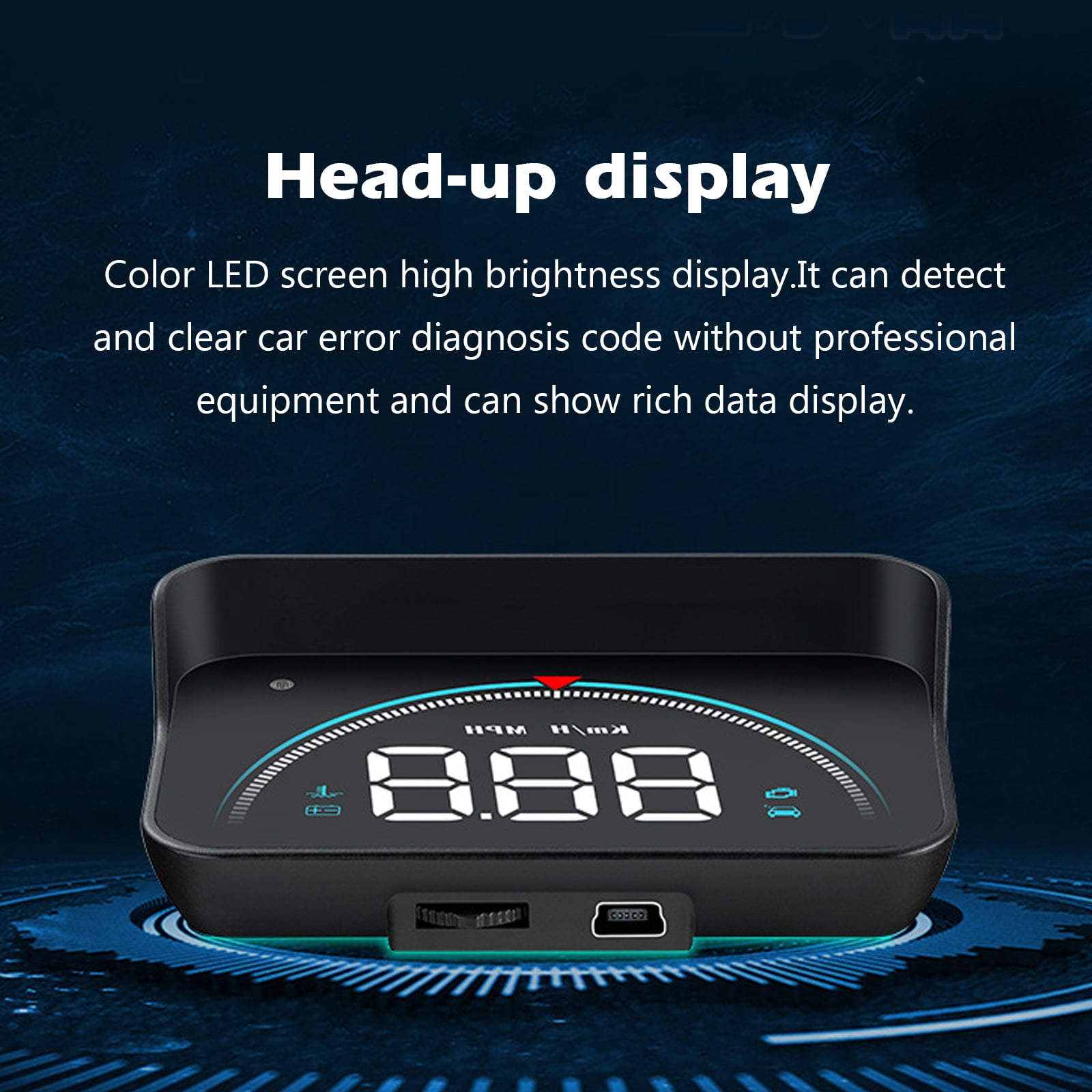 Download Mixfeer Intelligent Heads Up Display High Definition Refitted Speedometer For Automobile Vehicle Heads Up Display Car Digital Speedometer Walmart Com Walmart Com PSD Mockup Templates