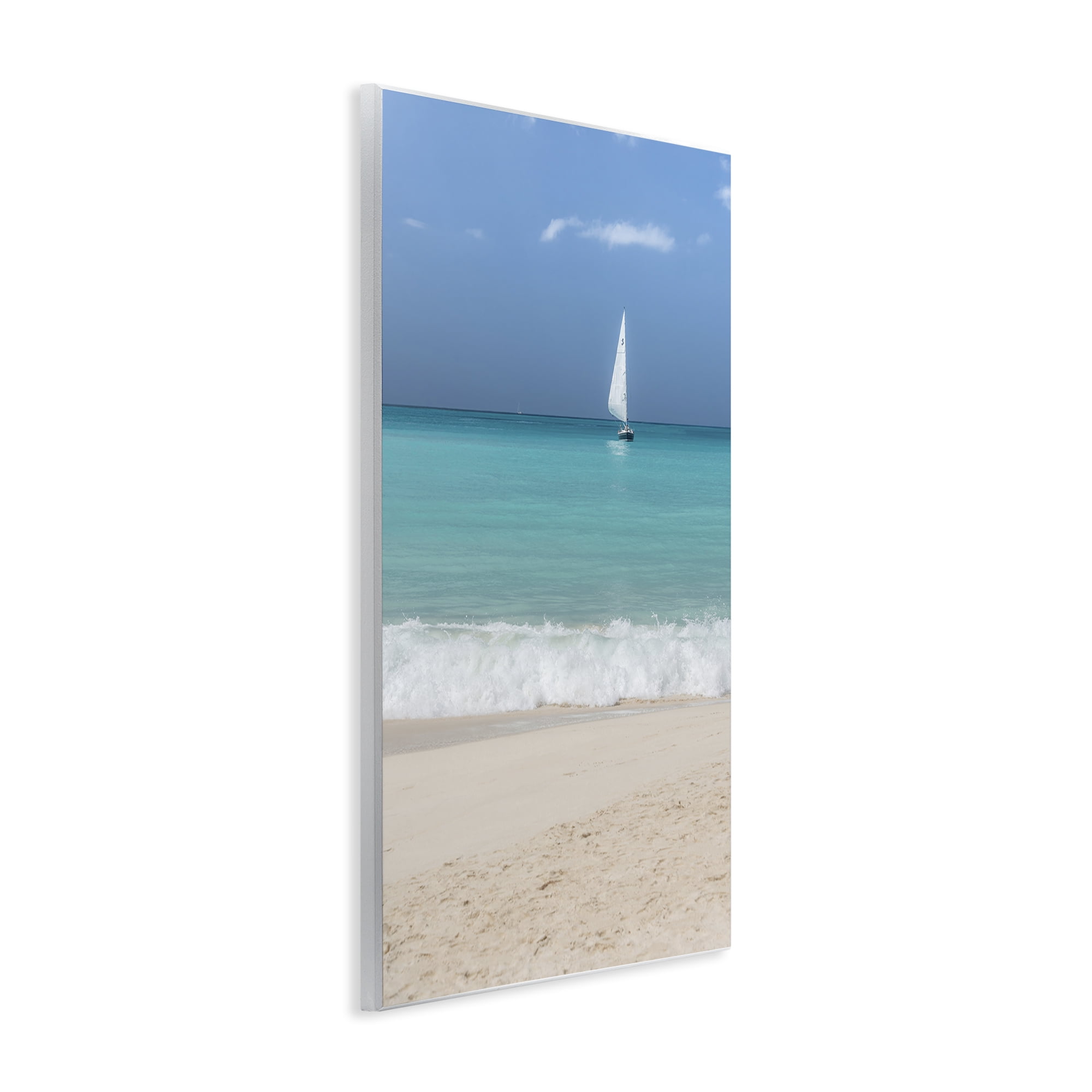 Stupell Industries Lone Sailboat Beach Tide Nautical & Beach Photography Unframed Art Print Wall Art, 10 x 15