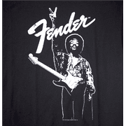 Fender Jimi Hendrix Collection Peace T-Shirt, Black and White, XXL