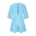thumbnail image 6 of HXWCHs Denim Jumpsuits for Women, Women's Casual Loose Fit Short Sleeve Romper Jumpsuit Dress Featuring Convenient Side Pockets S Blue, 6 of 8