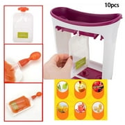 10PCS Resealable Fresh Squeezed Pouches Baby Weaning Food Puree Reusable Squeeze