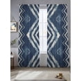 thumbnail image 3 of Navy Blue Sheer Curtains 96 Inches Long 2 Panels Set, Window Sheer Curtains for Living Room/Bedroom, Vintage Tribal Abstract Geometric Tie Dye Art Light Filtering Rod Pocket Curtain 52''x96''x2, 3 of 8