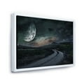 thumbnail image 3 of Designart 'The Meadow Under Full Moon With Rural Road Through ' Nautical & Coastal Framed Canvas Wall Art Print, 3 of 5