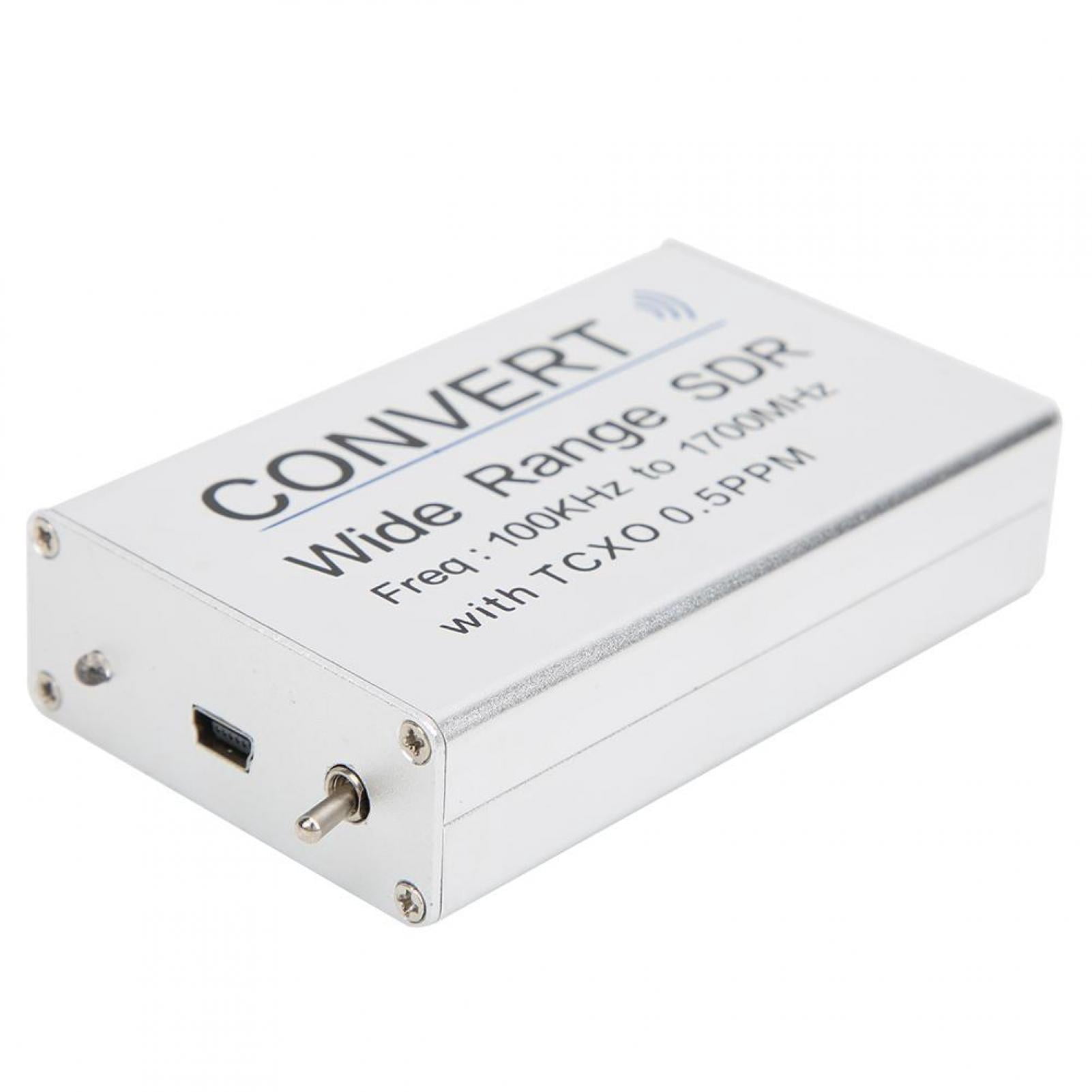 LHCER USB RTL SDR Receiver Silver Aluminum Alloy 100KHz-1.7GHz UV HF RTL-SDR With Antenna,USB RTL SDR Receiver,Electronic Components