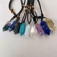 thumbnail image 6 of GKNET Natural Reiki Mineral Quartz Chakra Crystal Point Wand Obelisk Pendant Necklace-Rainbow Fluorite Quartz-1Pc, 6 of 9