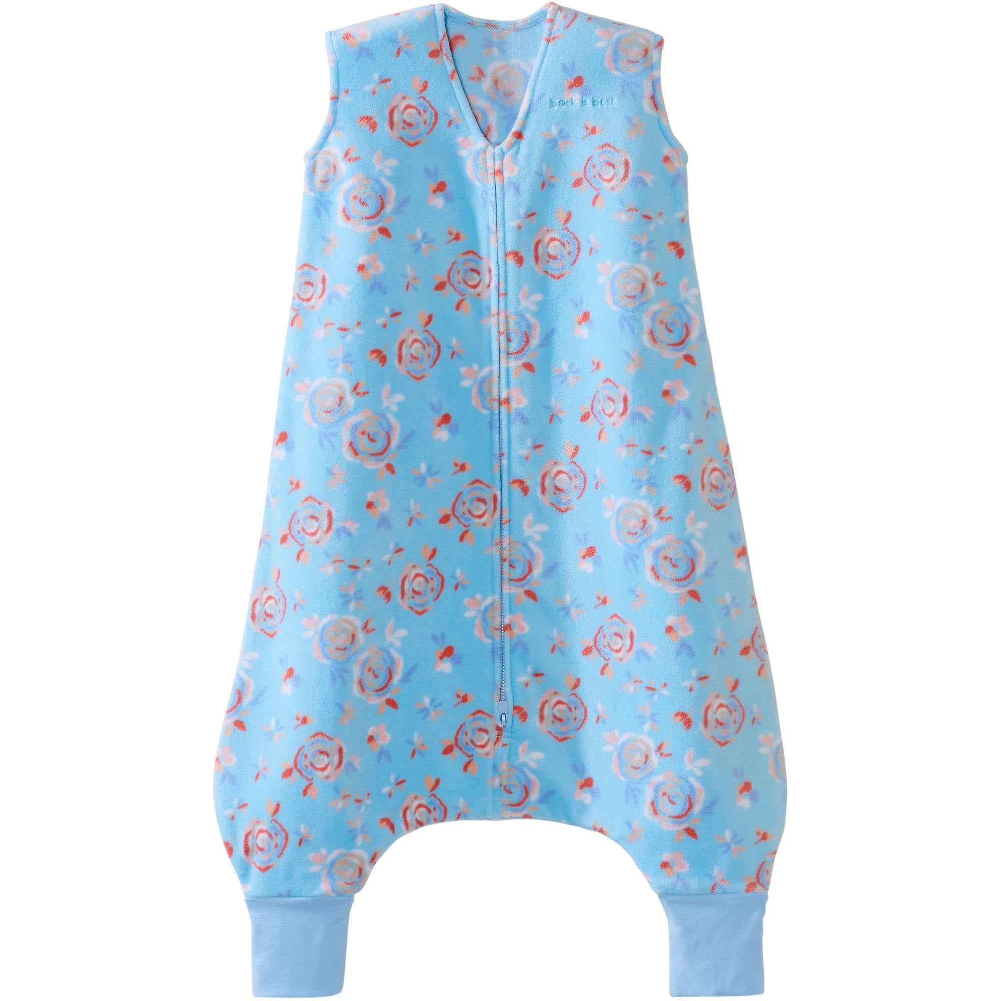 HALO Early Walker SleepSack, MicroFleece, Aqua Floral, Large