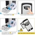 thumbnail image 5 of Caja de seguridad para llaves, caja de seguridad para llaves de pared, caja de seguridad con código de 4 dígitos de alta seguridad, resistente al agua y al óxido, para interiores,, 5 of 5