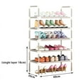 thumbnail image 6 of 4/5/6 Tiers Free Standing Shoes Rack Stackable Shoe Storager Cabinet Organizers Shelves, Metal Frame and Fabric Shelves, 6 of 6