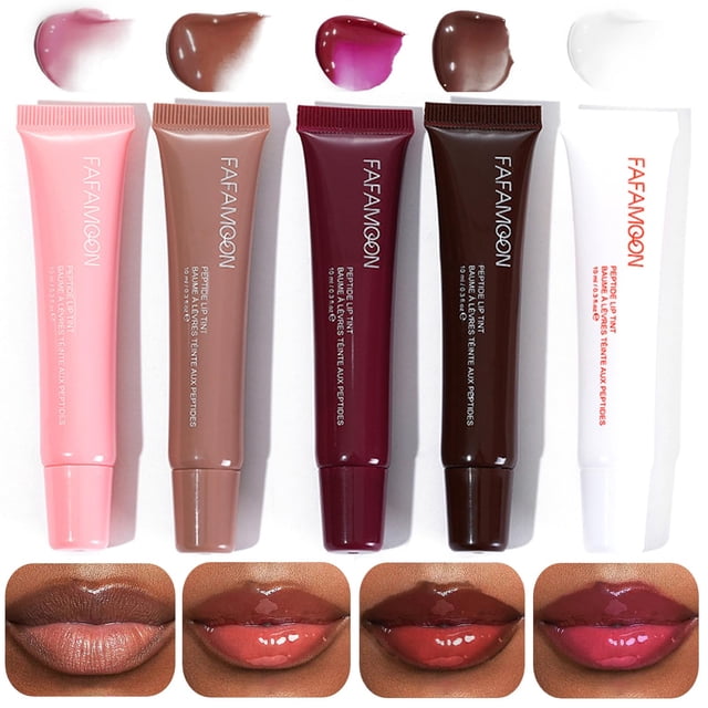 Brillo de labios hidratante DENESTUP Lip Jam | Brillo de labios brillante y voluminizador | Lápiz labial líquido de gelatina brillante con acabado de vidrio de alto brillo para mujeres y niñas (juego