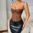 thumbnail image 2 of UAYOTSE Lace Bustier Corset Tops for Women Sexy Going Out Party Club Top,Coffee M, 2 of 7