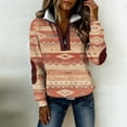 thumbnail image 2 of TaTaai Women Casual St Patrick's Day Color Block Printed Half Zip Long Sleeve Collared Hoodie Jacket Ladies Daily Street Office Commute Wear Soft Comfortable No Fading Top Gift, 2 of 8