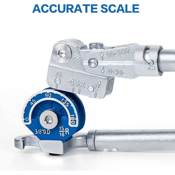 Pipe Bender 3/8" Heavy Duty Tubing Bender Tube Bender Roller 180° HVAC Copper Tool For Copper Pipe, Aluminum Pipe, Iron Pipe, Stainless Steel Pipe