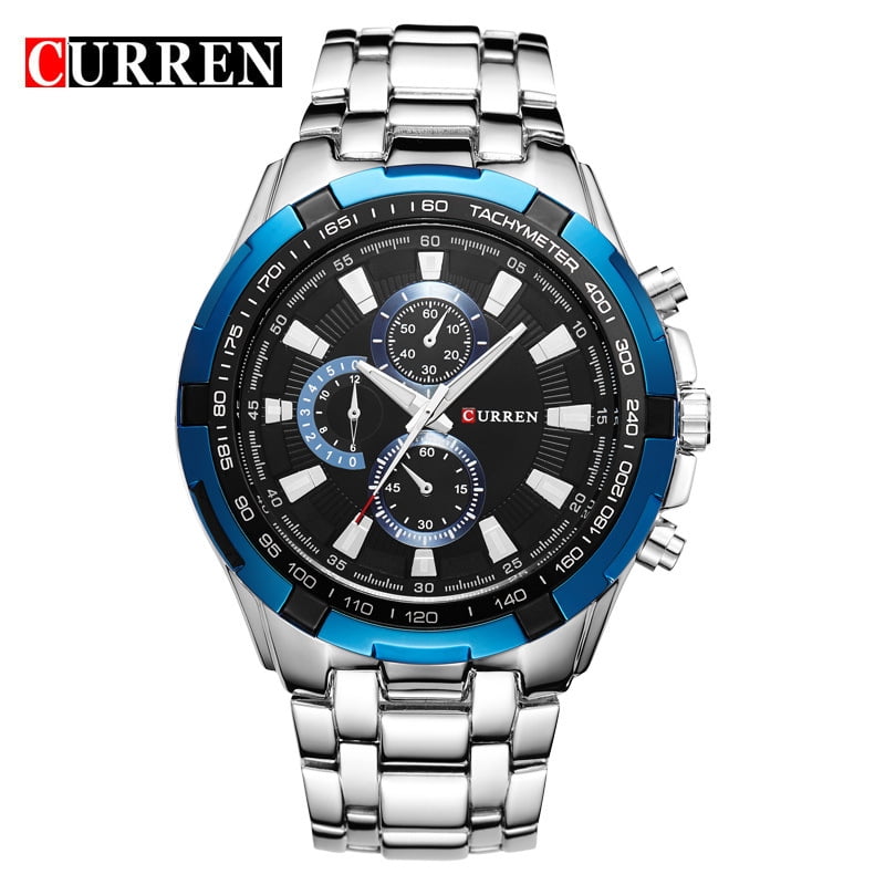 Curren 8023 Fashionable Three-Eye Men's Watch Business Steel Belt