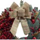 thumbnail image 4 of Senmasine decoración colgante para exteriores 40cm bayas rojas pino Artificial hojas doradas lazos decorativos DIY corona de Navidad de lujo, 4 of 4