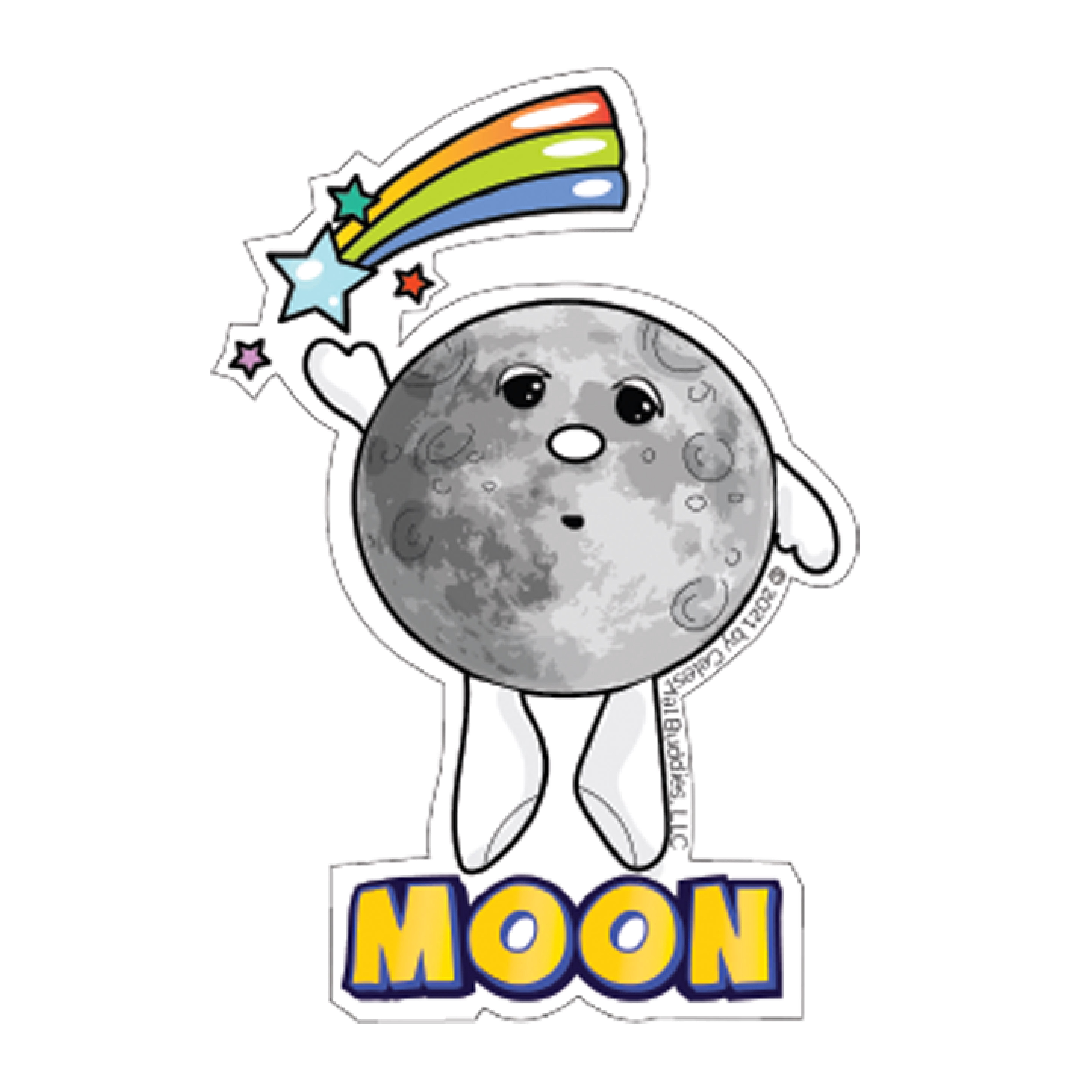 Celestial Buddies Vinyl Space Stickers! Includes 6 Each: AstroBuddy, Saturn, Moon, Mars, Rocketship, Sun, Earth, Black Hole