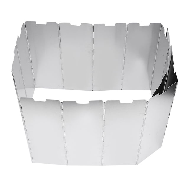 Parabrisas Portátil de Cabeza de Horno de Casete de Aleación de Aluminio de 16 Piezas, Fácil de Arreglar, Plegable, Evita la Pérdida de Calor para Estufa