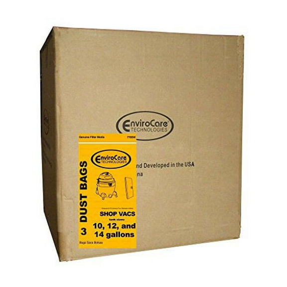 1/2 Case (12 pkgs) ShopVac Type F 10-14 Gallon Bags 9066200 Wet/Dry Shop Vac Vacuum Bags 906-62-00