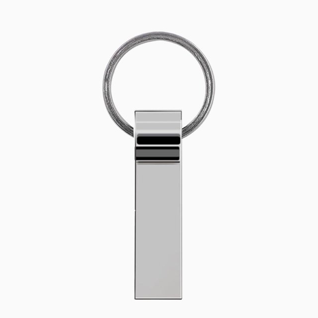 High Capacity USB Pen Drive - Keychain Hole, Lightweight Memory Stick , Waterproof , Compact & Durable, Sleek Metal Flash Drive Silver 64GB