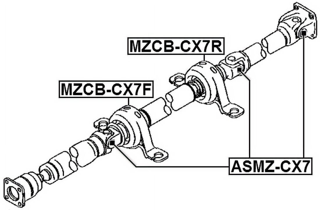 Febest CROSS SHAFT JOINT, DRIVE SHAFT 25X66 # ASMZ-CX7 OEM PH01-25