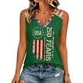 thumbnail image 5 of Iaqnaocc Usa Flag Tank Tops for Women Summer Patriotic Loose Fit Sleeveless V Neck 4th Of July Outfits for Women Independence Day July 4th Celebration Tee Tops Army Green S, 5 of 6