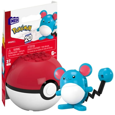 MEGA Pokemon Marill Building Toy Kit, Poseable Action Figure (24 Pieces) for Kids